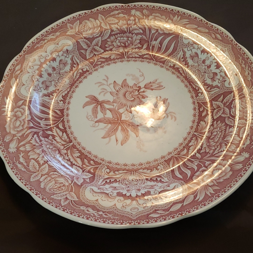 Elegant Floral Red and White Dinner Plate